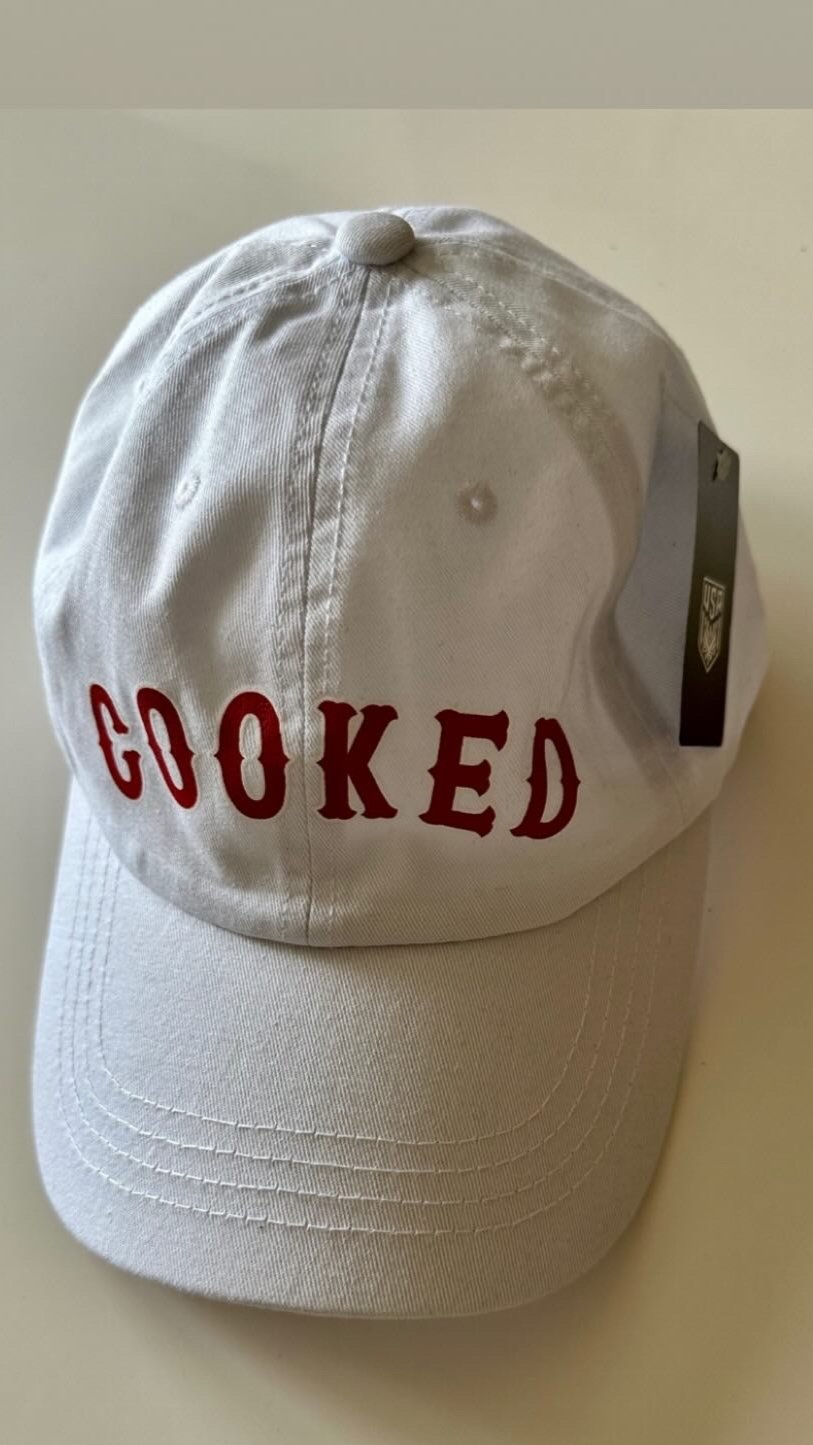 Dad Hat White Redsox Cooked