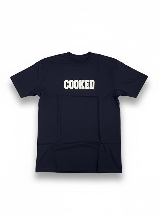 Navy Blue White puff logo t-shirt