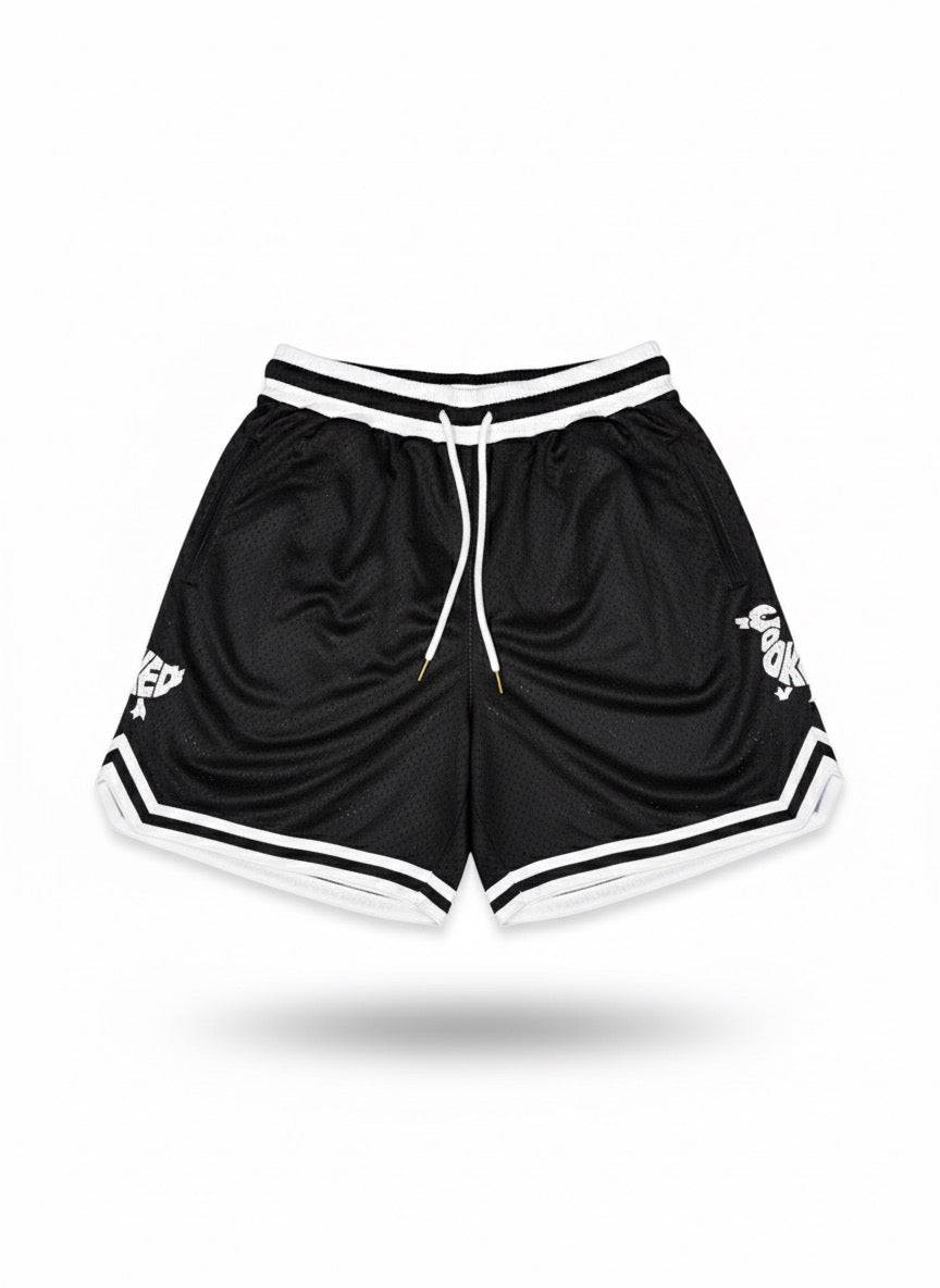 New logo black mesh shorts