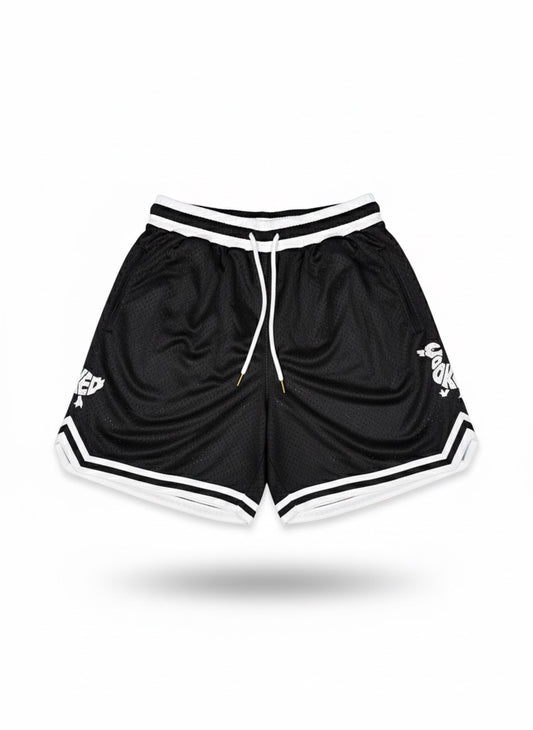 New logo black mesh shorts