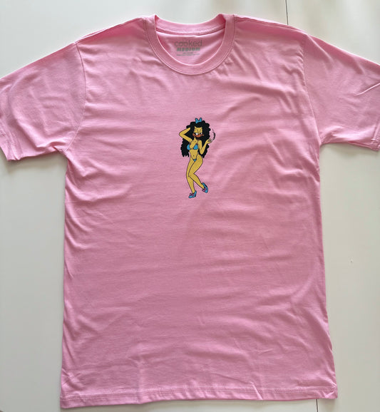 Sexy Lady Smoking Tee (Pink)